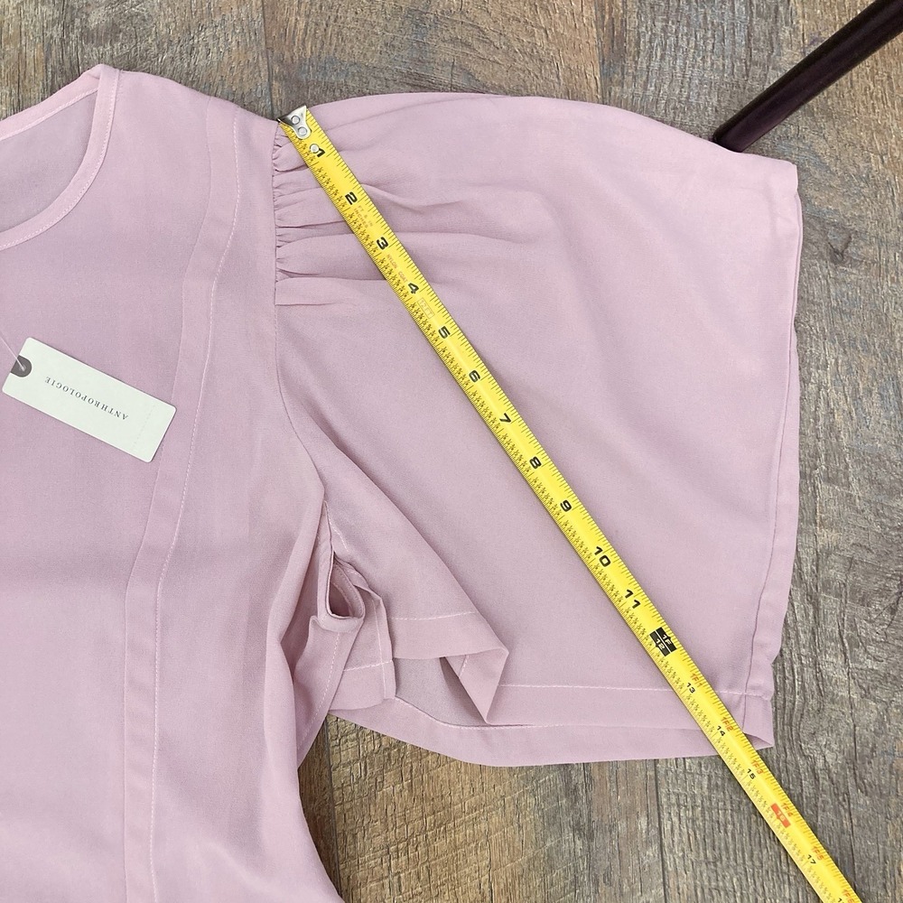 Anthropologie NWT Modern Sheer Midi Dress Violet Ice Pastel Pink Unlined sz 14 - Picture 9 of 11